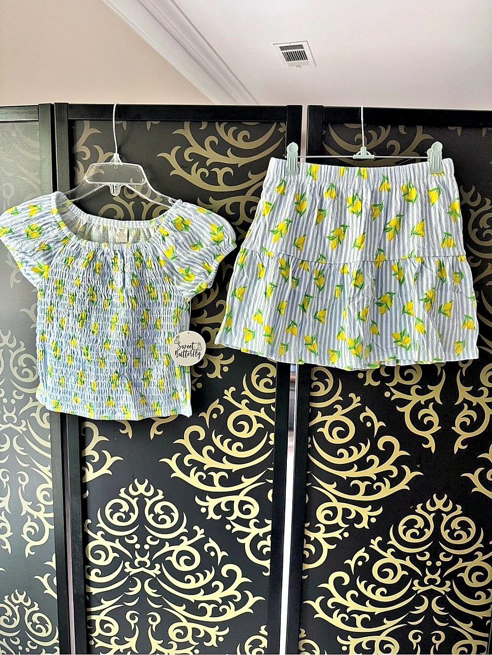 Sweet Pea by Stacy Frati Girls Striped Matching Set Size Medium NWT